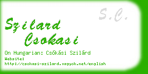 szilard csokasi business card